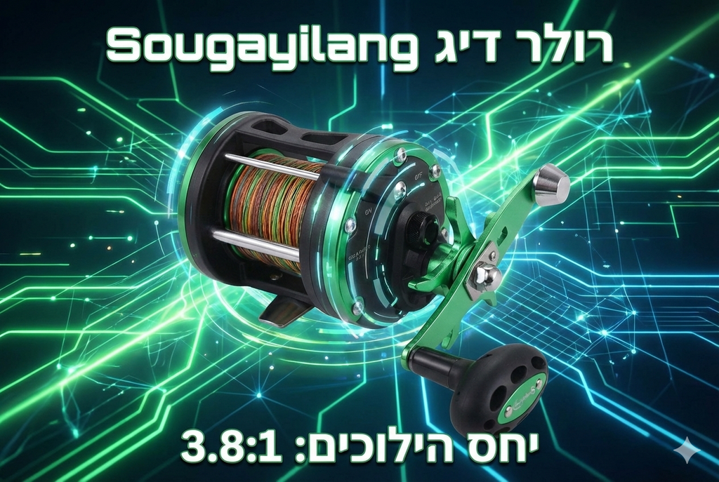 Sougayilang Metal Fishing Reel 3.8:1 Speed Ratio 3+1 Bearings Outgoing Line Alarm for Sea Fishing Reel to Deal with Large Fish