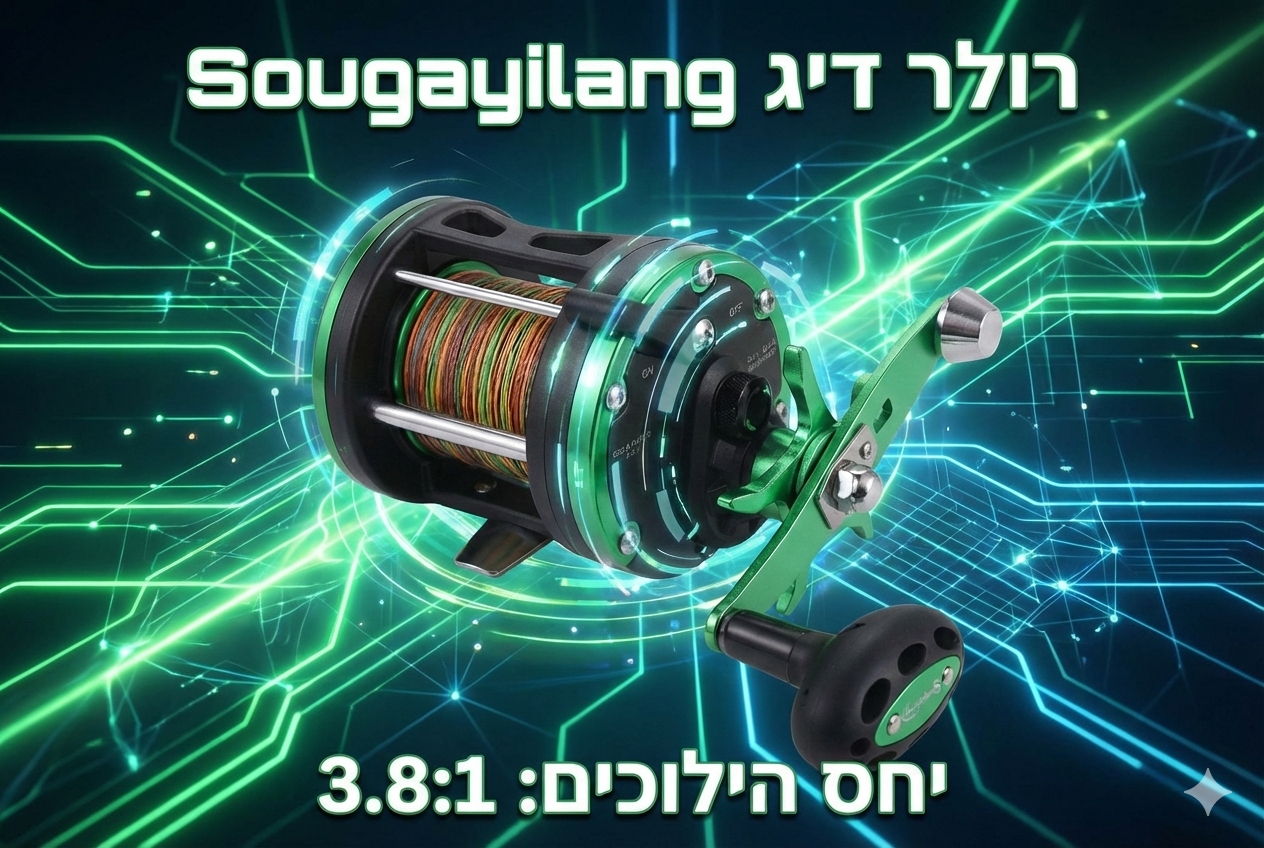 Sougayilang Metal Fishing Reel 3.8:1 Speed Ratio 3+1 Bearings Outgoing Line Alarm for Sea Fishing Reel to Deal with Large Fish
