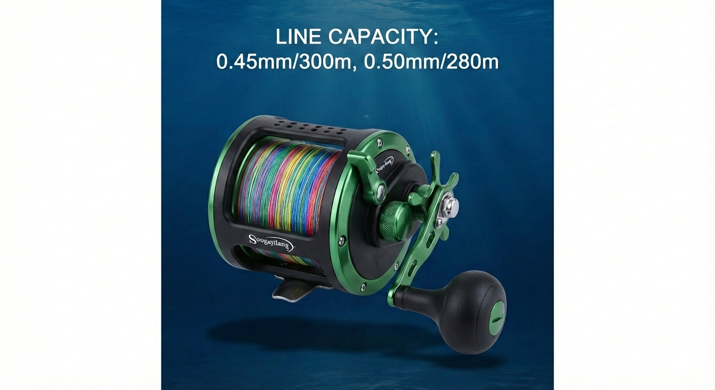 Sougayilang Metal Fishing Reel 3.8:1 Speed Ratio 3+1 Bearings Outgoing Line Alarm for Sea Fishing Reel to Deal with Large Fish
