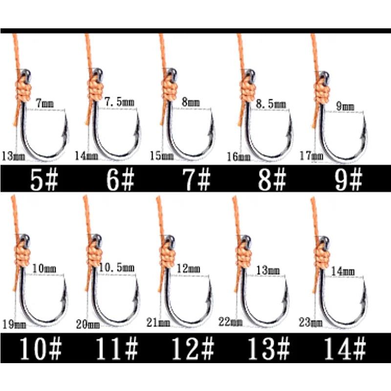 1psc 5 # -14 # Fishhooks Stainless Steel Rigs Swivel Fishing Tackle Lures Pesca Baits Single Hook Combination 5 Hooks Small Hook