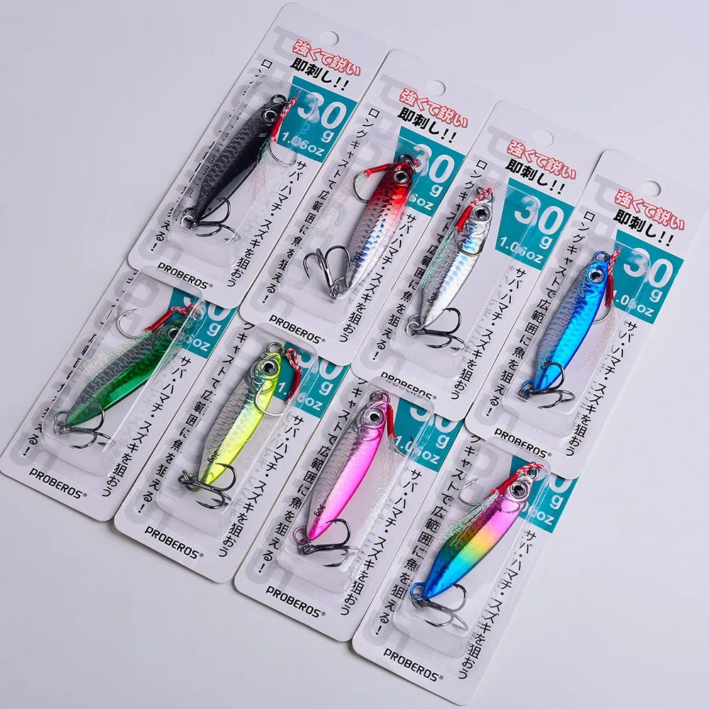 Metal Jig Fishing Lure 10g 20g Cast Hook Swimbait 3D Laser Wobbler Pike Spoon Carp Spinner Sea Tackle Kit Pesca Artificial Bait