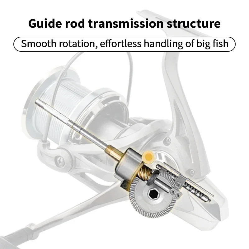 Huidiao NGK-II Heavy Duty Spinning Reel 25KG Max Drag 8000-14000 Zero Play 6+1BB Smooth Casting Reel for Surf & Offshore Fishing