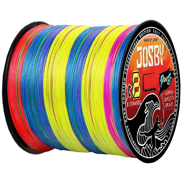 JOSBY Japan 8 Strands Braided Fishing Line  Multifilament Speckled 8X PE Wire 100M 300M 500M Fly Sea Saltwater Freshwater Pesca