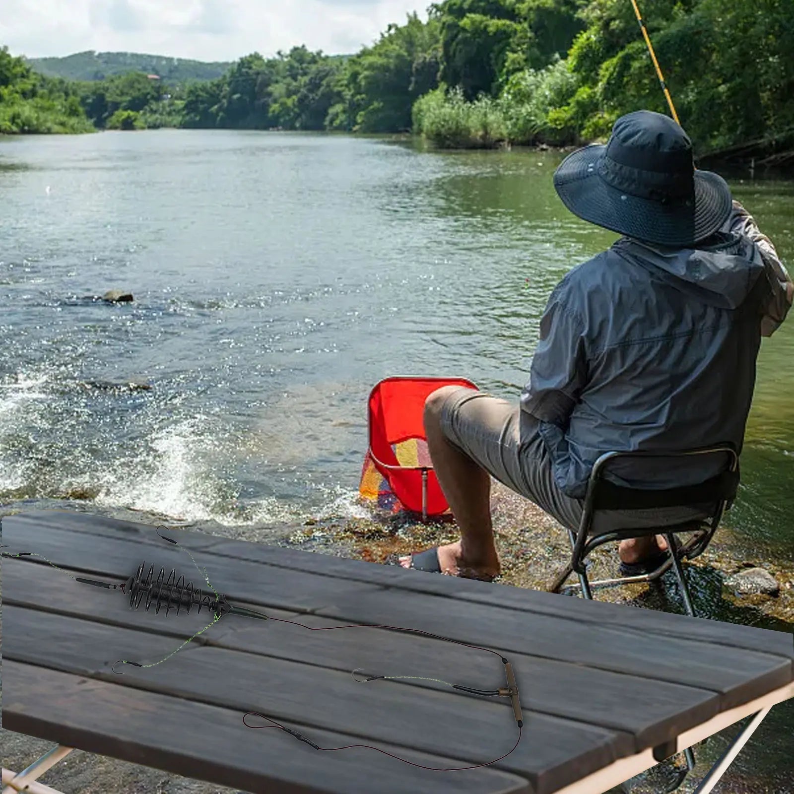 Accessories Fishing Bait Basket Fishing Bait Cage Cage Line Group Carp Feeder Sinker Fishing Bait String Hook Best Nice