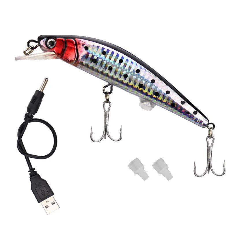 Fishing Bionic Luminous Electric Simulation Twitching Bait Usbrechargeable Bait Lures Wobbler Auto Swimbait Fishing Accessories