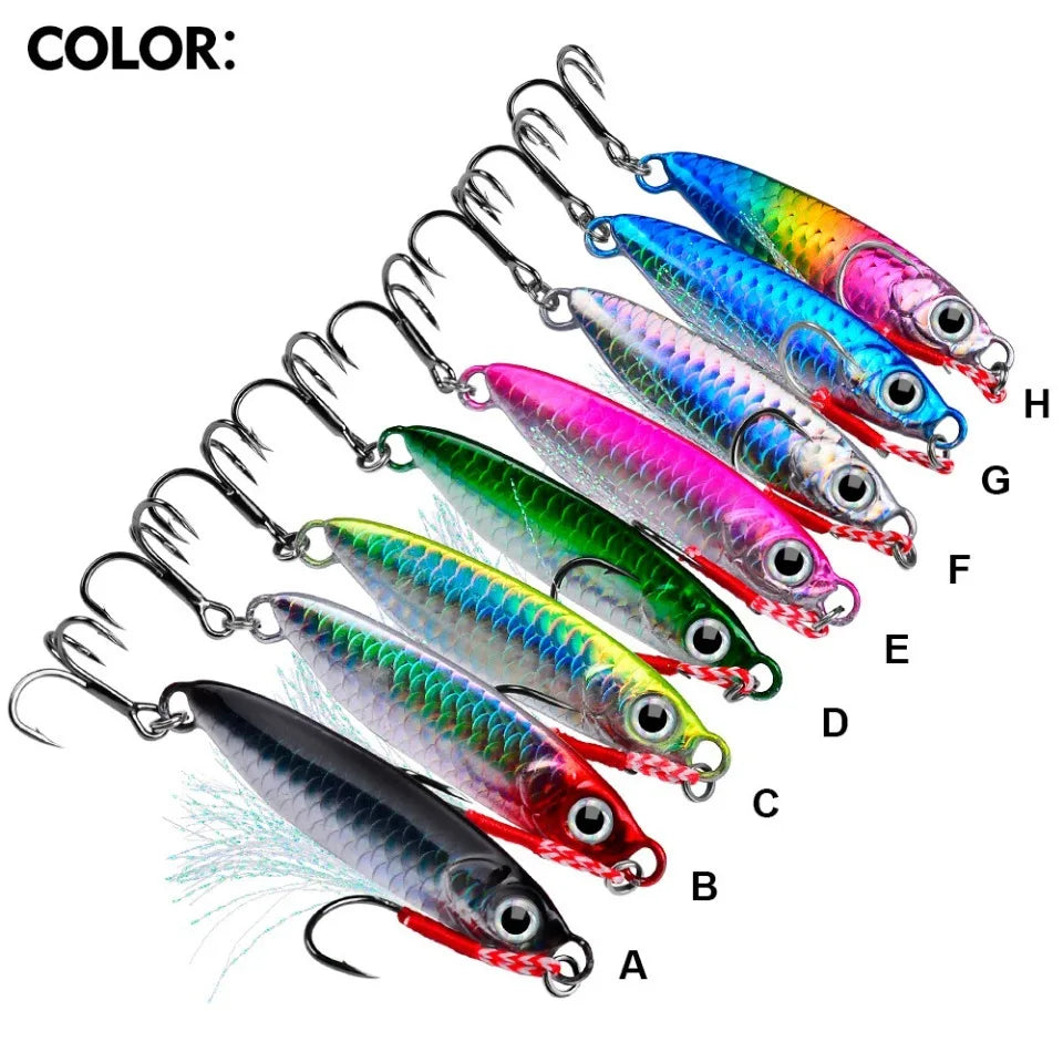 Metal Jig Fishing Lure 10g 20g Cast Hook Swimbait 3D Laser Wobbler Pike Spoon Carp Spinner Sea Tackle Kit Pesca Artificial Bait