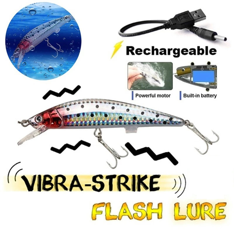 Fishing Bionic Luminous Electric Simulation Twitching Bait Usbrechargeable Bait Lures Wobbler Auto Swimbait Fishing Accessories