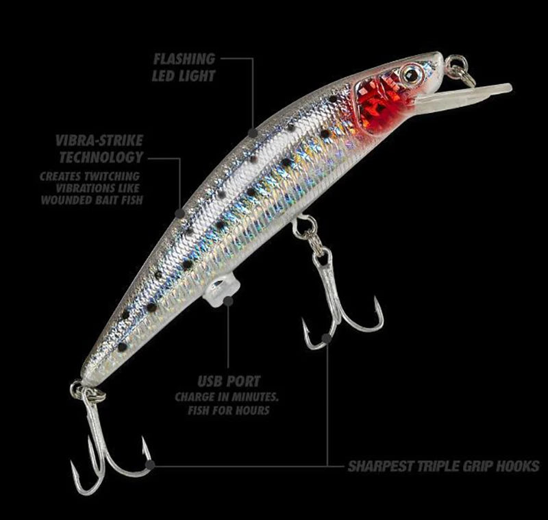 Fishing Bionic Luminous Electric Simulation Twitching Bait Usbrechargeable Bait Lures Wobbler Auto Swimbait Fishing Accessories