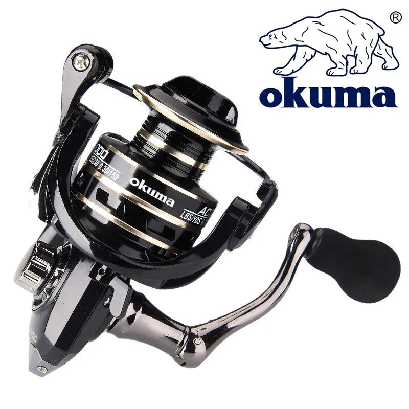 Newest OKUMA AC2000-7000 Fishing Reel Metal Ball Grip Spinning Reel 5.2:1 Metal Reel Cup 12KG Max Drag