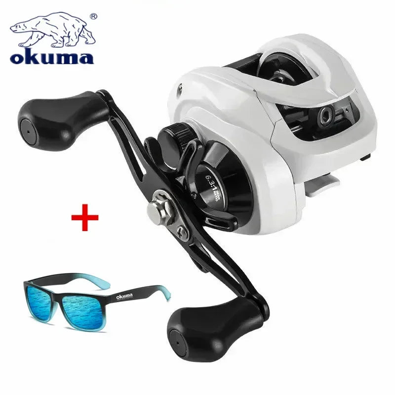 OKUMA fishing reel metal wire cup 6.3:1 water droplet wheel 10KG magnetic brake fishing bait carp fishing reel