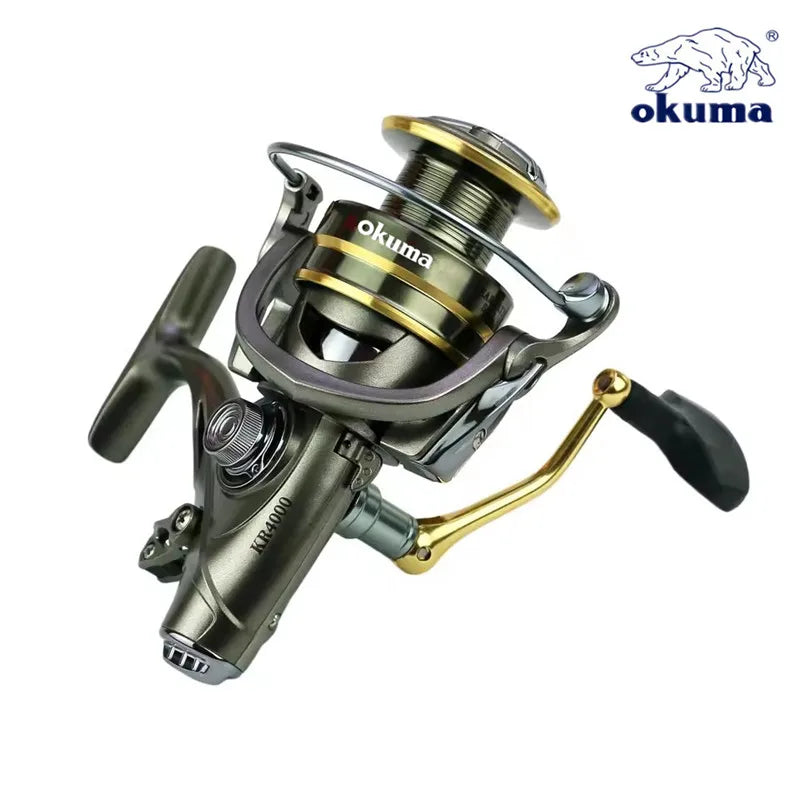OKUMA Fishing Reel Spinning Wheel with Double Brake 18KG Line Capacity for Angling And Baitcasting