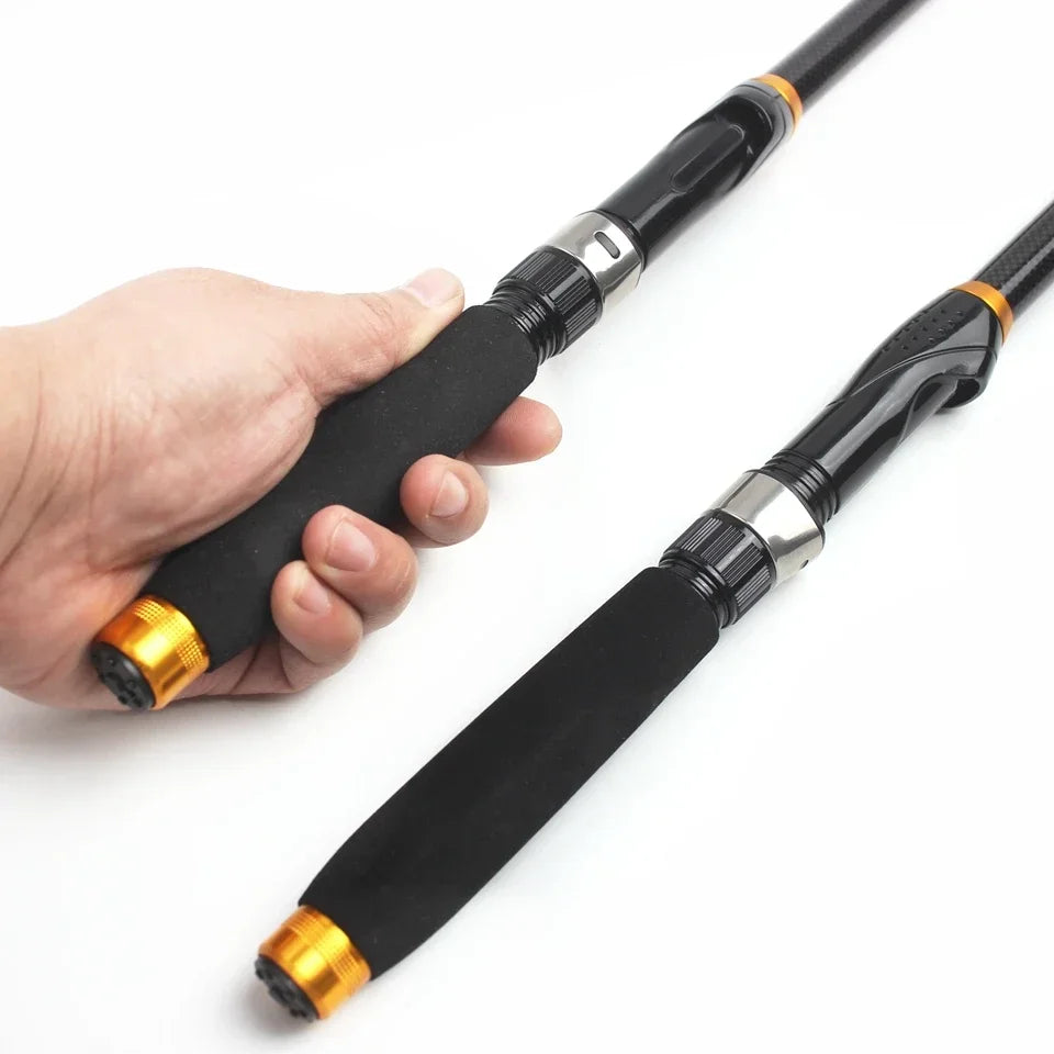 1.8m-3.6m Carbon Fiber Fishing Rod Short Pocket Portable Spinning Rod Lure Pole Telescopic Carp Trout Beach Fish Rods