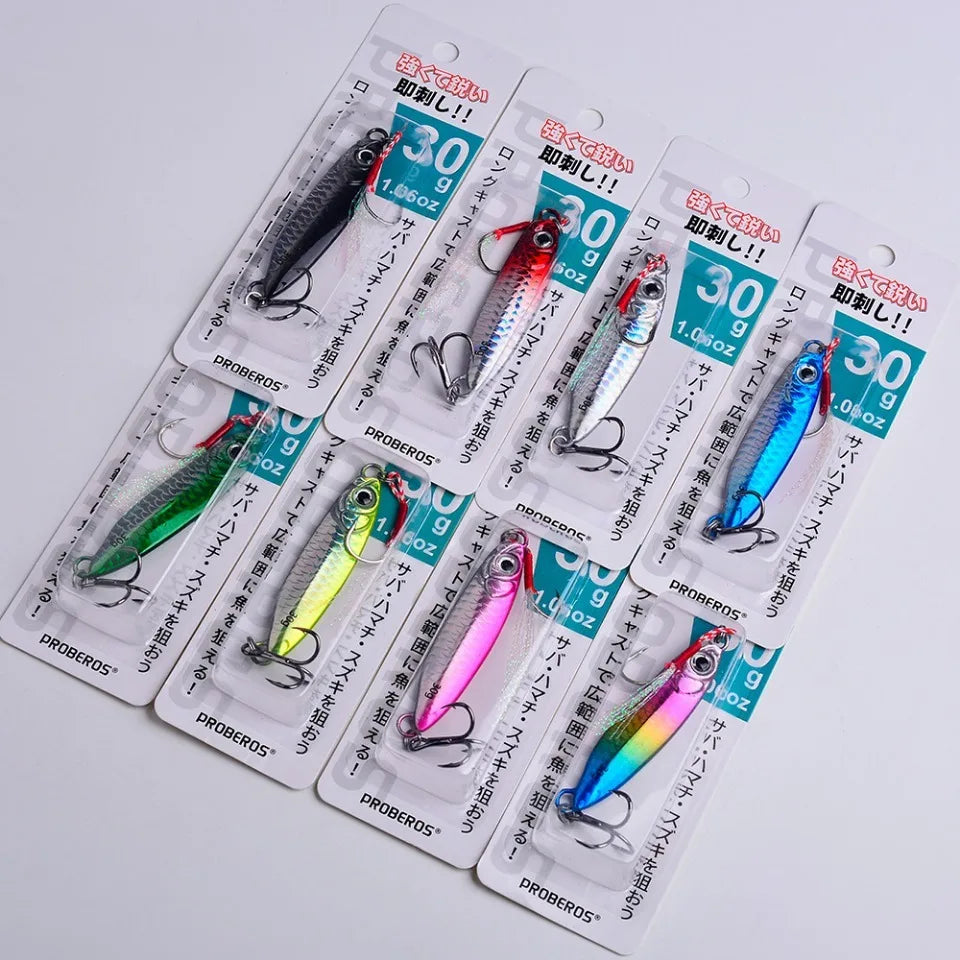 Metal Jig Fishing Lure 10g 20g Cast Hook Swimbait 3D Laser Wobbler Pike Spoon Carp Spinner Sea Tackle Kit Pesca Artificial Bait