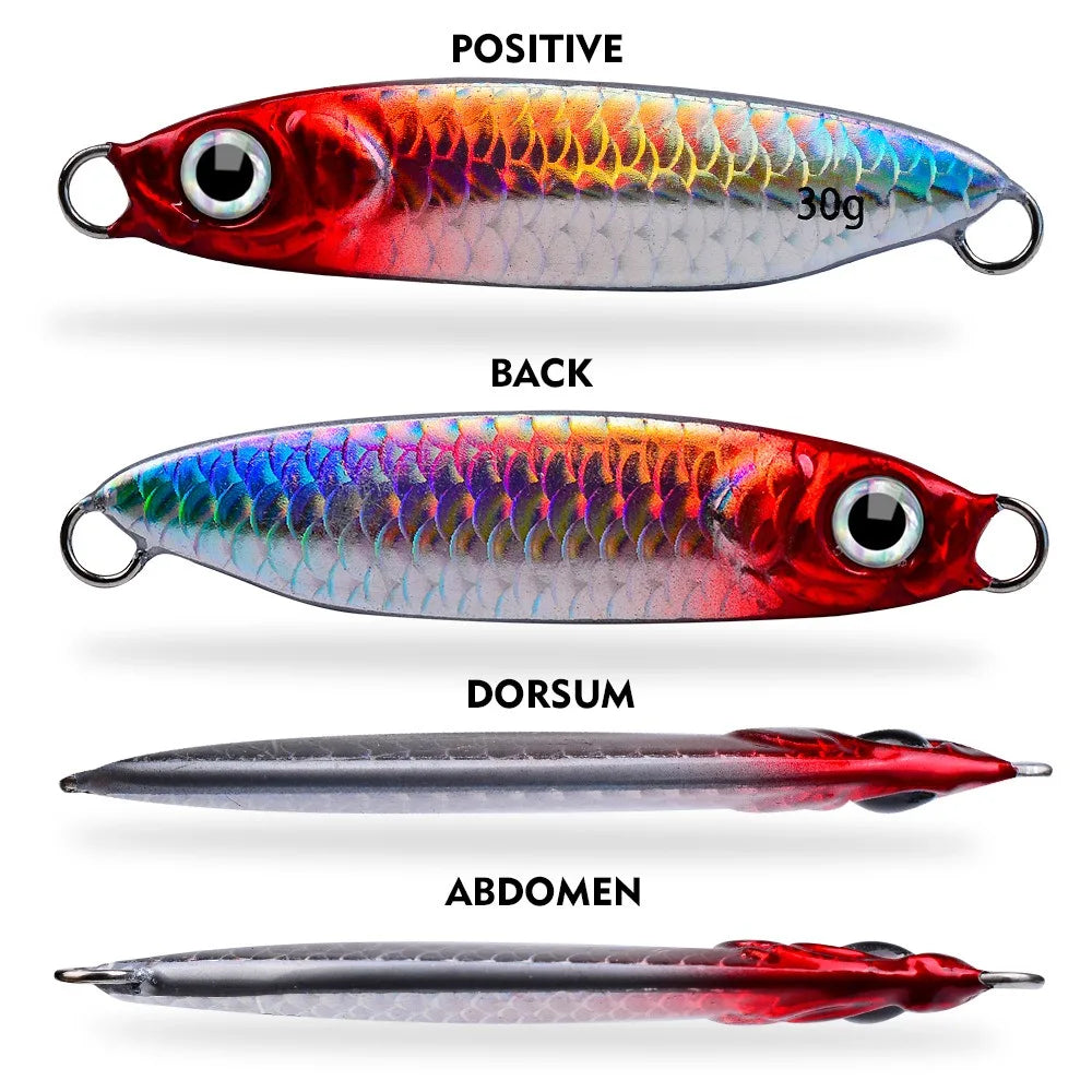 Metal Jig Fishing Lure 10g 20g Cast Hook Swimbait 3D Laser Wobbler Pike Spoon Carp Spinner Sea Tackle Kit Pesca Artificial Bait