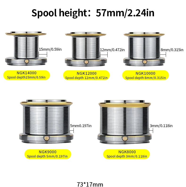 Huidiao NGK-II Heavy Duty Spinning Reel 25KG Max Drag 8000-14000 Zero Play 6+1BB Smooth Casting Reel for Surf & Offshore Fishing