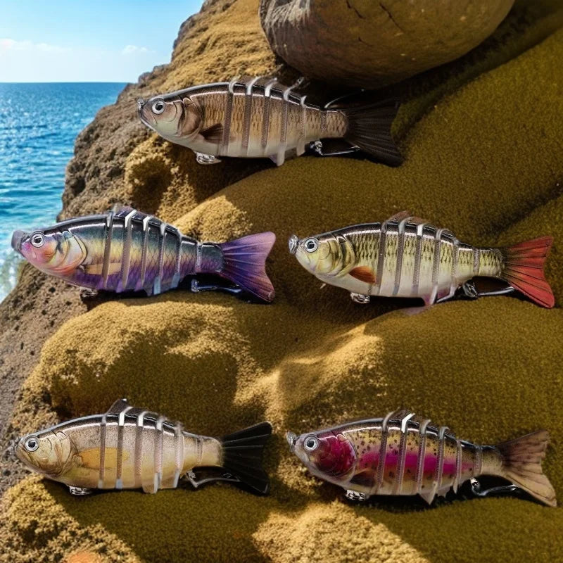 Fishing Baits Trolling Minnow Wobbler Multi-section Hard Bait 10cm15g Artificial Crankbait JerkBait Fishing tackle Lure ,1PC