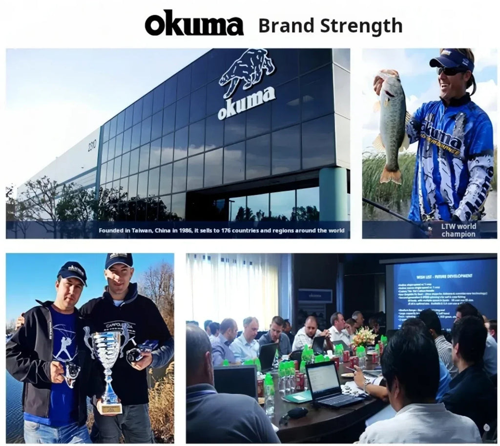 OKUMA Fishing Reel Spinning Wheel with Double Brake 18KG Line Capacity for Angling And Baitcasting