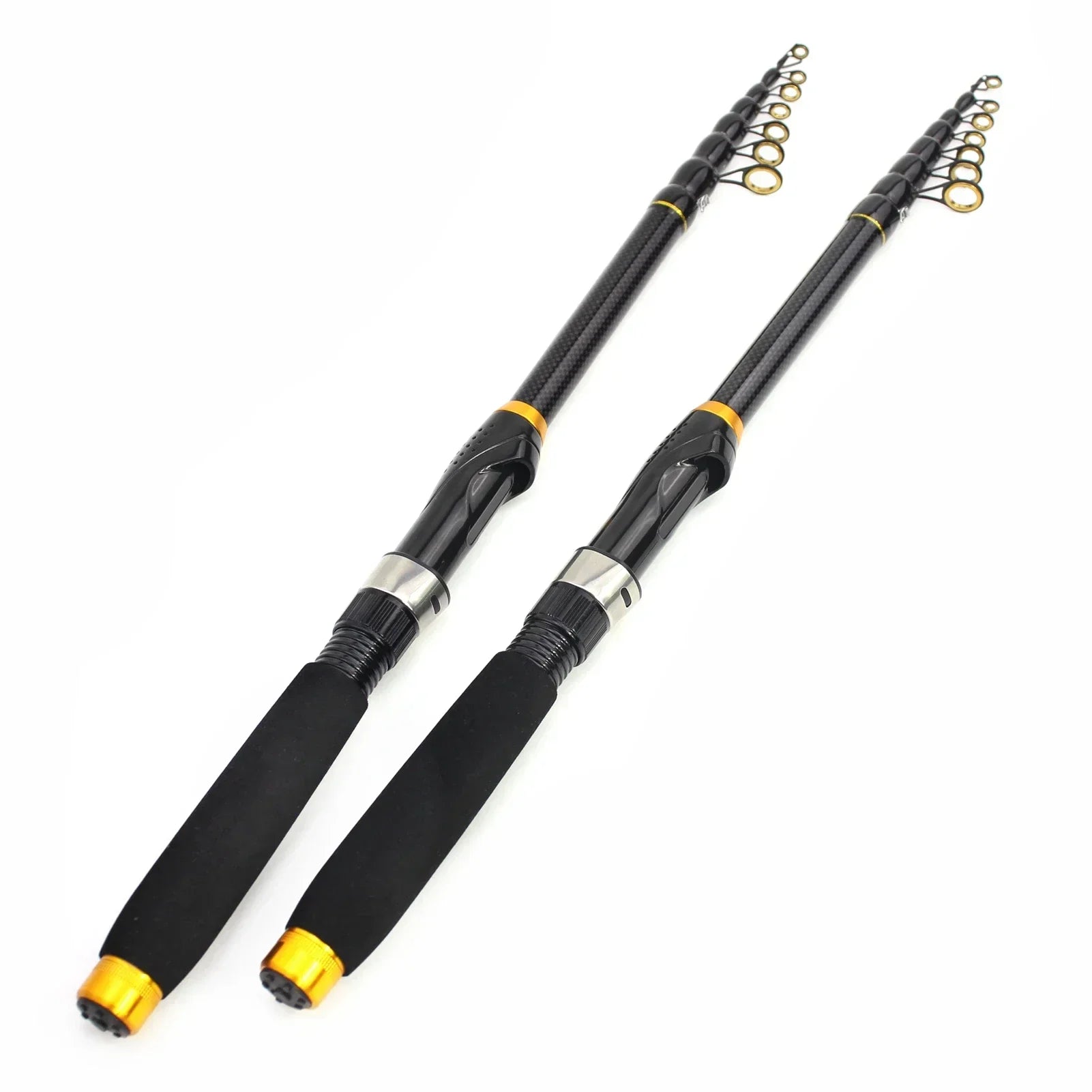 1.8m-3.6m Carbon Fiber Fishing Rod Short Pocket Portable Spinning Rod Lure Pole Telescopic Carp Trout Beach Fish Rods