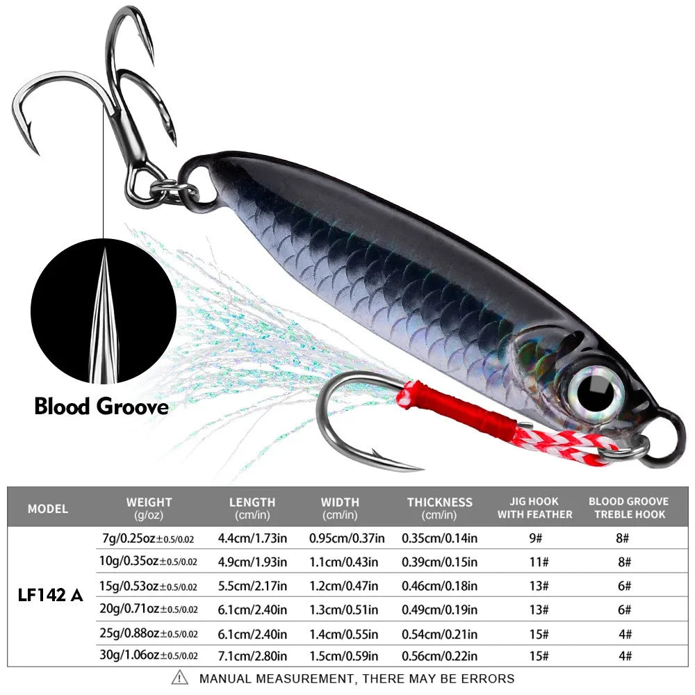 Metal Jig Fishing Lure 10g 20g Cast Hook Swimbait 3D Laser Wobbler Pike Spoon Carp Spinner Sea Tackle Kit Pesca Artificial Bait