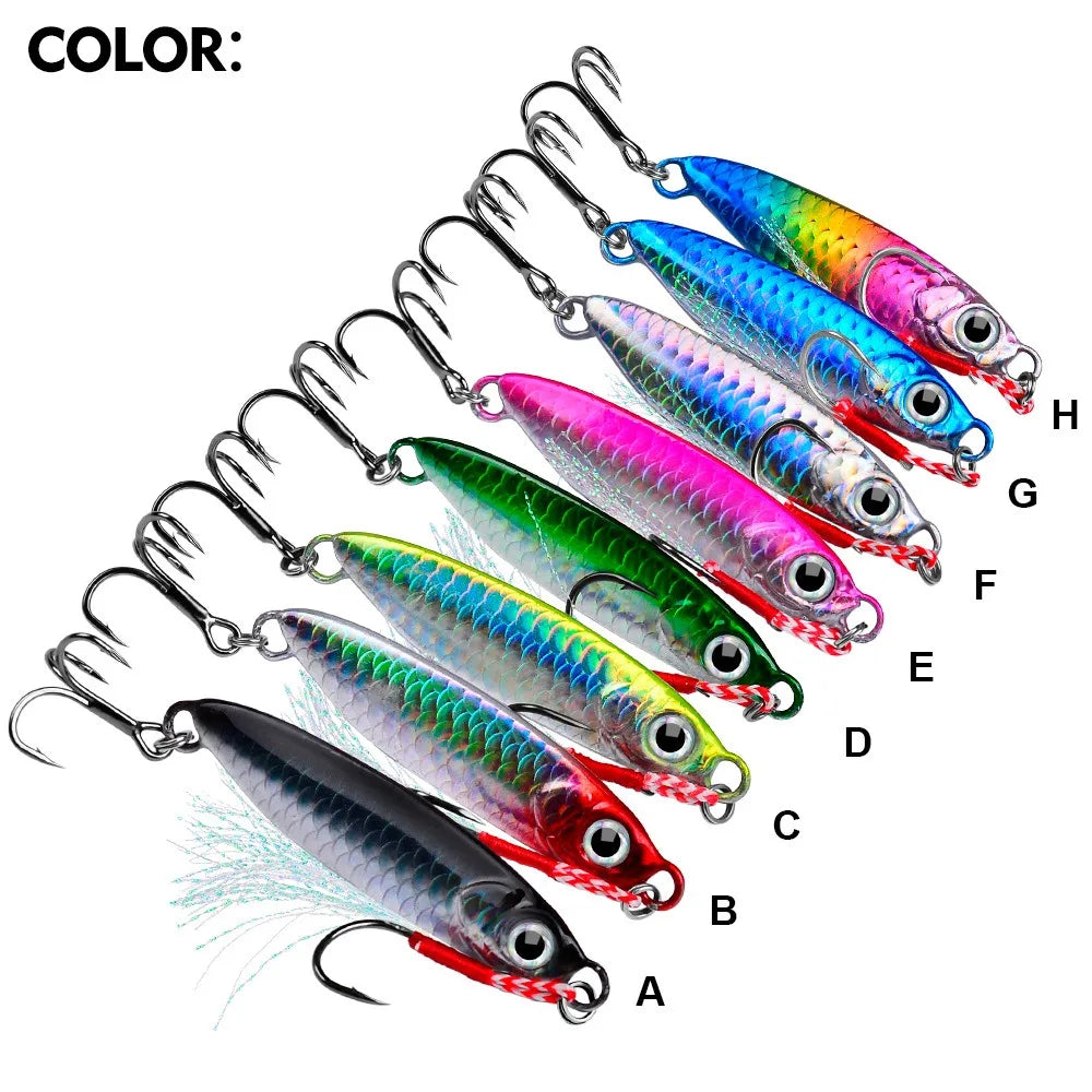 Metal Jig Fishing Lure 10g 20g Cast Hook Swimbait 3D Laser Wobbler Pike Spoon Carp Spinner Sea Tackle Kit Pesca Artificial Bait