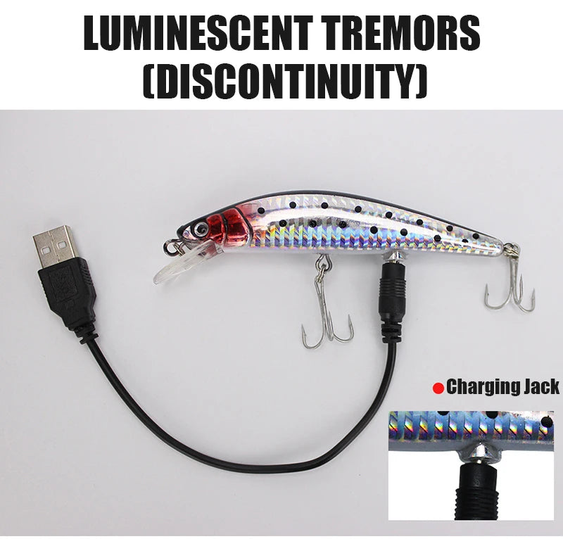 Fishing Bionic Luminous Electric Simulation Twitching Bait Usbrechargeable Bait Lures Wobbler Auto Swimbait Fishing Accessories