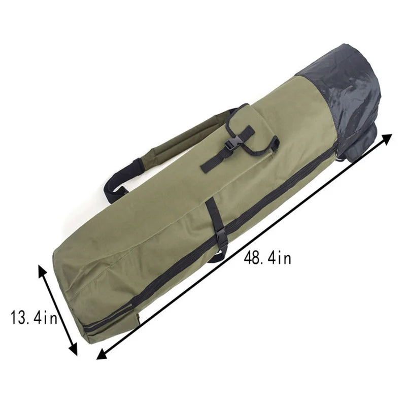 Outdoor Shoulder Carrying Fishing Rod Bag, Nylon Fishing Tackle Storage Bags, Cylinder Travel Portable Sea Fishing Tools Backpac