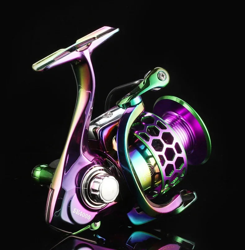 SK1000-6000 14+1BB Spinning Fishing Reel 5.0:1 High Speed Ratio EVA Grip Max Drag 8 Kg Handle Right/Left Carp Fishing Reel