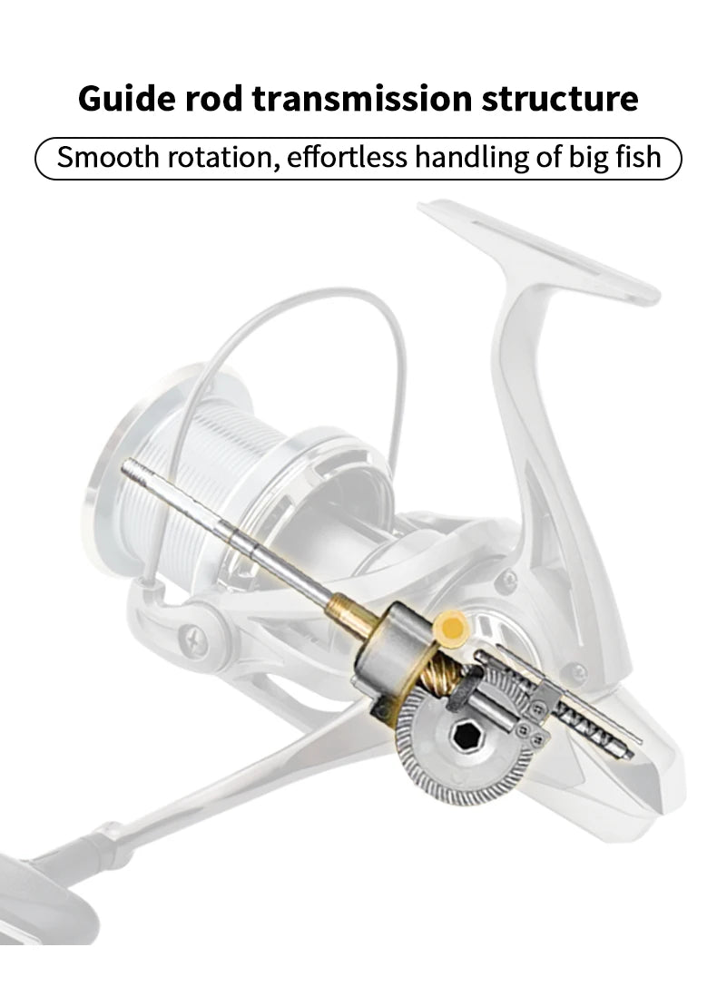 Huidiao NGK-II Heavy Duty Spinning Reel 25KG Max Drag 8000-14000 Zero Play 6+1BB Smooth Casting Reel for Surf & Offshore Fishing
